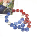 2021 trendy blue red 3 rows hoop chain jewelry for women short choker fashion layer necklace